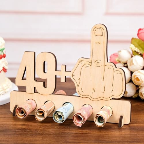 I LOVE MOM Geldgeschenk Geburtstag Holz, Goldene Hochzeit Jubiläum Gästebuch, Deko 50 Geburtstag Frau Mann für Geschenke, Hochzeiten, Partys, Geburtstage, Tischdeko