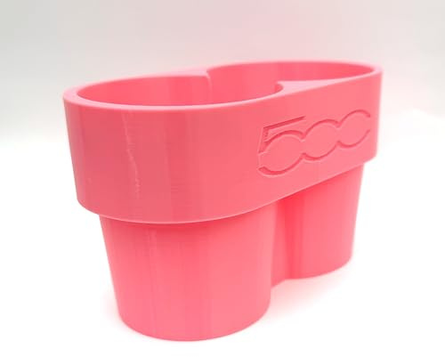 Pink Double Extender Cup Drink Holder Insert to Fit Fiat 500 / Abarth / 595 2009-2017