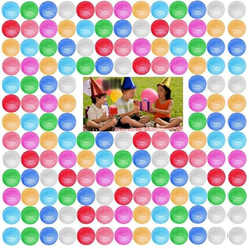 6 Stück Glitter Flummis Kindergeburtstag Gastgeschenke, Gummiball,Springball,Glitzer Party Flummi Set,große Hüpfbälle für Geschenktüten,Weihnachten Geschenke,32mm Glitzer Hüpfbälle,8 Farben