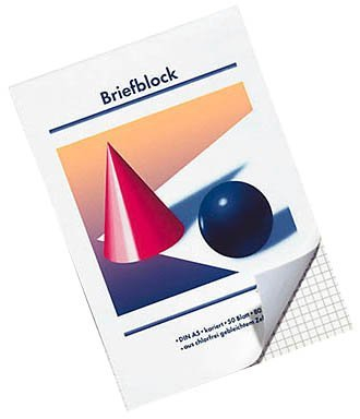 10 Stück Briefblöcke / DIN A5 / kariert / 80 g/m² / 50 Blatt