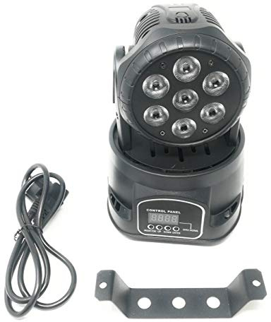 Projecteur RGB LED Wash DMX tête rotative Mobile Effets Disco 7 LEDs 10 W