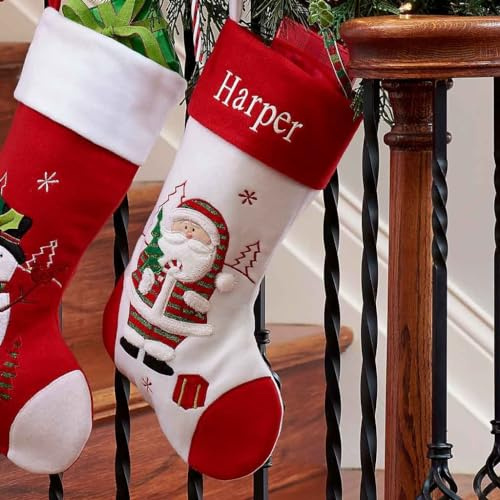 Personalized Holiday Christmas Stocking (Santa)