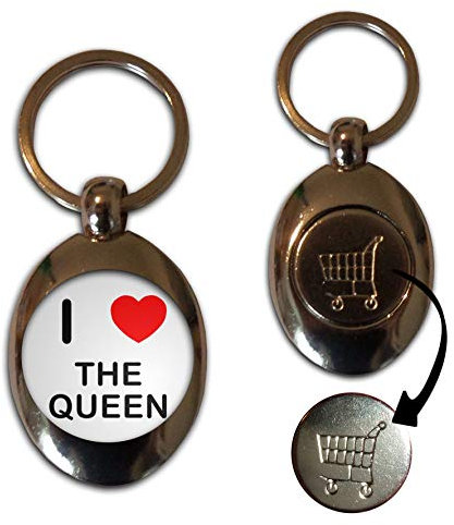 I Love The Queen - 1 £ / 1 € Porte-clés en métal avec jetons