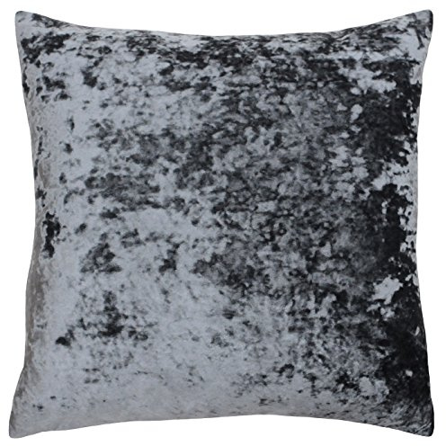 Riva Paoletti Verona Cushion Cover Square - Pewter Grey - Velvet Feel - Crushed Velvet Look - Hidden Zip Design - 100% Polyester - 55 x 55cm (22 x 22 inches) - Designed in the UK