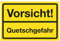 WANDKINGS Hinweisaufkleber für den Innen- und Außenbereich - Vorsicht! Quetschgefahr - 20x15 cm - Aufkleber ohne Schild