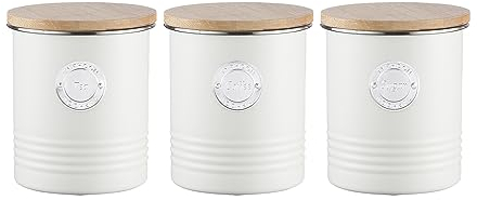 Typhoon Living Cream Tea, Coffee & Sugar Storage Canister Set