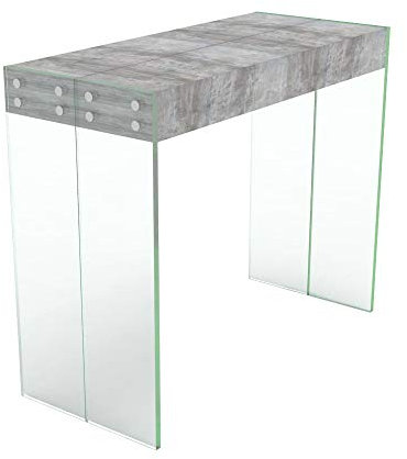VE.CA.s.r.l. Mesa consola extensible cristal / madera – extensible de 40 cm 250 cm, en 10 colores madera – decoración cocina casa diseño