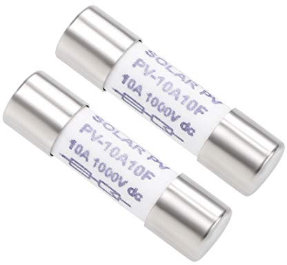 sourcing map Cartridge Ceramic Fuse 10A DC 1000V 10x38mm Fast Blow Replacement for Digital Multimeter 2pcs