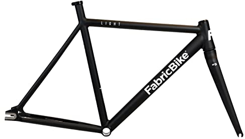 FabricBike Light - Fixed Gear Fahrrad Rahmen, Single Speed Fixie Fahrrad Rahmen, Aluminium Rahmen und Gabel, 4 Farben, 3 Größen, 2.45 kg (Größe M) (Light Matte Black, L-58cm)