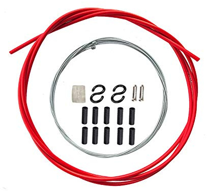 AKANTOR Universell cykelväxel växelförare kabel (hölje och kablar) set för mountainbike MTB cykelbyte Röd