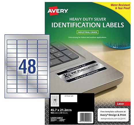 AVERY Zweckform Etic Argento 45 7x21 2 Poliertiere