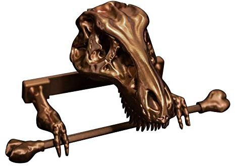 Porta carta igienica con teschio di dinosauro, porta carta igienica senza foratura, porta carta igienica in acciaio inox, da parete per tutti i tipi di carta igienica, porta carta igienica