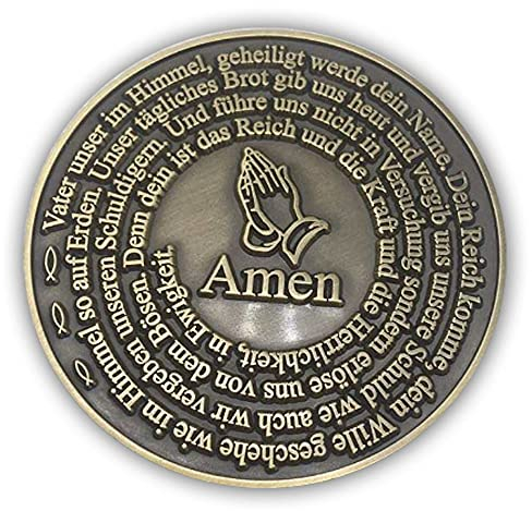 AXLorange Handschmeichler Medaille - Vater unser - ca 50x4mm - antik Bronze