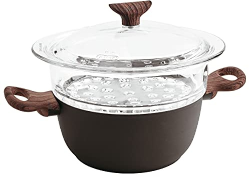 Sambonet Vaporiera cm 20 C/Coperchio Rock & Rose Black Alluminio