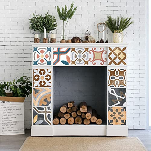 ADesign 32 Stück Fliesenaufkleber Deco Fliesen Kleber für Bad Selbstklebende Fliesendekor Aufkleber Backstein zum Küche Esszimmer Badezimmer Fliesenfolie / 15 x 15 cm /T1062