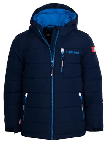 Trollkids Kids Hemsedal Snow Jacket XT 164, Navy/Azure Blue