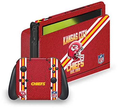 Head Case Designs Offizielle NFL Kansas City Chiefs Team 1 Vinyl Haut Gaming Aufkleber Abziehbild Abdeckung kompatibel mit Nintendo Switch OLED Bundle