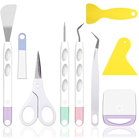 8 Stück Plotter Zubehör, Entgitterwerkzeug Plotter für Cricut Basiswerkzeuge Kit, Plotter Werkzeug, Basic Zubehör Jäten Werkzeuge, Vinyl Bastelwerkzeug Set für Folie Cameos Beschriftung Silhouette
