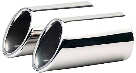 othulp Auspuffblende Auspuffblende Universal Auspuff Auspuff Auspuffspitzen doppelt Auto-Auspuff Auto Schalldämpfer Auspuff Pfeife Schalldämpfer Silver,3inch