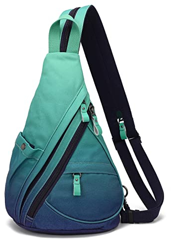 KL928 Canvas Sling Bag Rucksack Damen und Herren – Schulterrucksack Umhängetasche Crossbag Verstellbarem Schultergurt Perfekt für Outdoorsport, Wandern, Radfahren, Bergsteigen, Reisen
