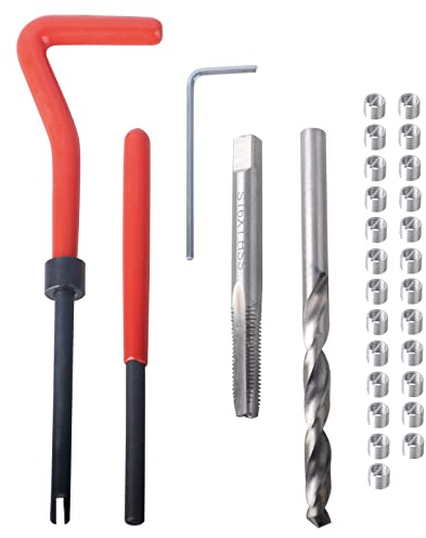 DAYUAN Thread Repair Kit M5x0.8mm Helicoil Restoring Thread Repair Tools Wire Insert Kit Compatible Hand Tool Set for Auto Repairing