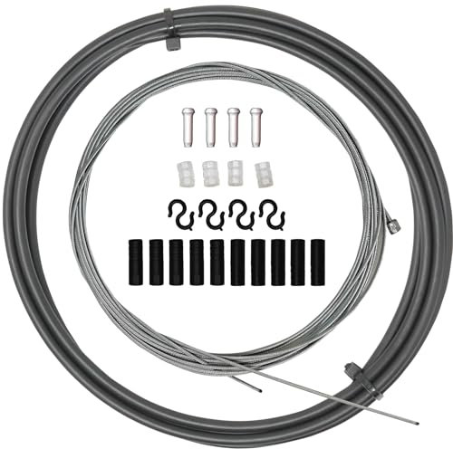 Laxzo ® Bike Brake Gear Shifter Cable Kit, Front & Rear Universal Bicycle Change Cable Bike Shift Cable and Transmission Cable for Mountain Road Bike Repair, Black