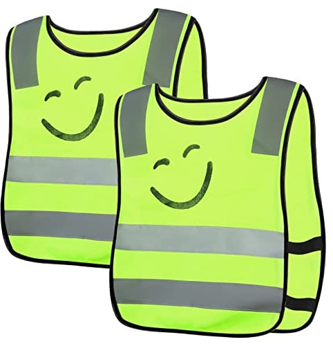 XxinXrong 2 Piezas Chalecos de Seguridad para Niños, Chaleco Reflectante, Chaleco Reflector Alta Visibilidad para Niños Niñas Deportes Carrera Ciclismo Escuela Automóviles