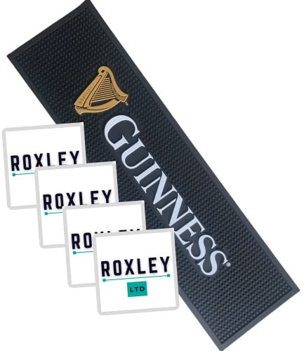 Roxley Guinness Chemin de bar en caoutchouc | Irish Dry Stout | Bière Lager | Man Cave | Fabriqué au Royaume-Uni