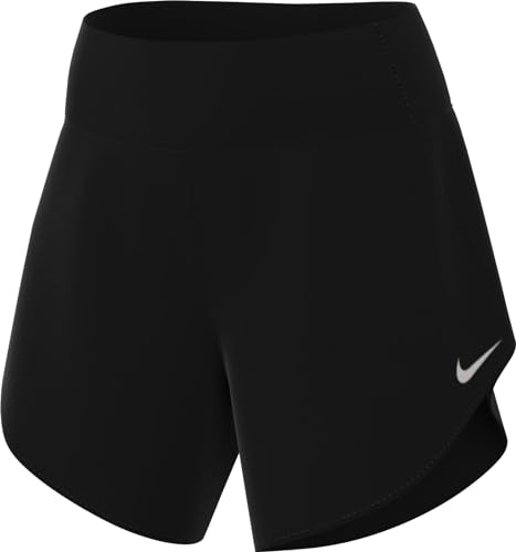 Nike Shorts W NK Bliss DF Mr 5In Br Short, Black/Reflective Silv, DX6020-010, XS