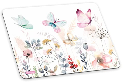 itenga Mauspad Schmetterlinge abwischbar rutschfest glatt Kunststoff - Mousepad mit Motiv