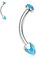 Gebogene Augenbraue Langhantel Augenbrauenringe 16G Bauchnabelring G23 Titan Augenbrauenpiercingschmuck Blauer Opal Augenbrauenstege Nabelring Zungenring Rook Daith Ohrringe Augenbrauenpiercings 6mm