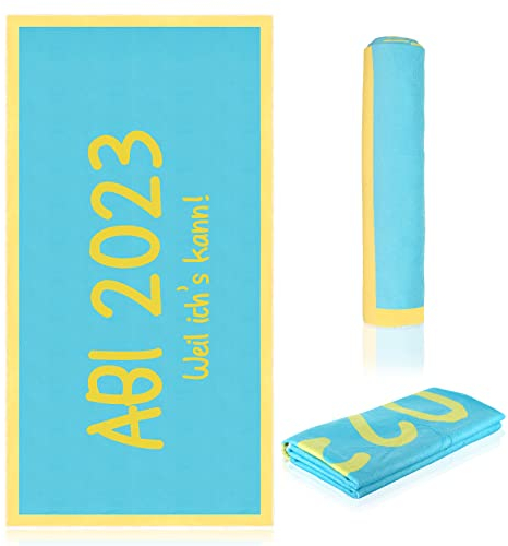 Abitur Strandtuch 2023 ABI Strandlaken 2023 Abitur Strandlaken 80x160cm 2023 Abi Duschtuch Abitur Badetuch Pool Strandtücher ABI Geschenk Badehandtuch für Abschlussfahrt Geburtstag Dusche Schwimmen