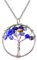 Only faith Collar para Mujer Arbol de Vida con piedras naturales Hecho a mano Acero Inoxidable Amuleto y protección Limpieza de Chakras meditación (Lapislázuli)