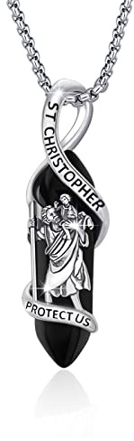 YueYuan Schutzpatron Halskette 925 Sterling Silber für Damen und Herren | Michael, Christophorus oder Guadalupe als religiöses Amulett, Geschenk zu Geburtstag, Weihnachten und Glaubensanlässen
