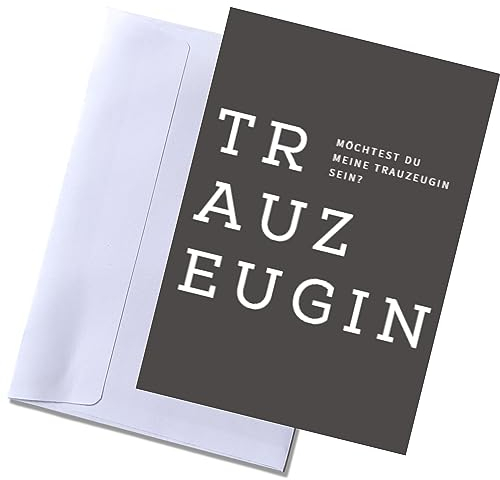 Briefzauber Trauzeugin fragen - Postkarte Möchtest du meine Trauzeugin sein inkl. Umschlag | minimalistisch, schlicht
