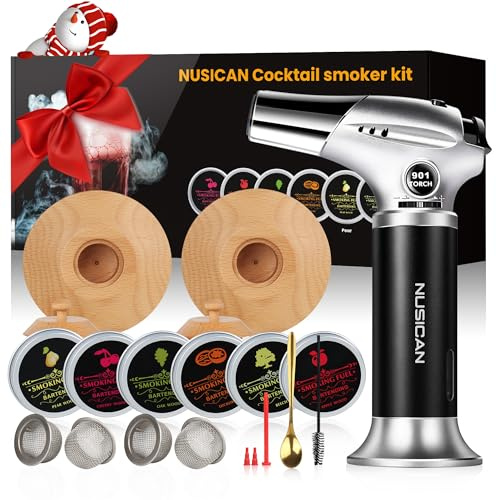 Nusican Outdoor Smokers Cocktail Smoker Kit with Torch- 1PACK