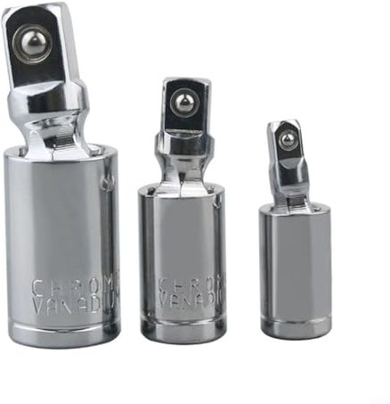 3 Pack Universal Joint Socket Set 1/4'' 3/8'' 1/2'' Drive Swivel Socket