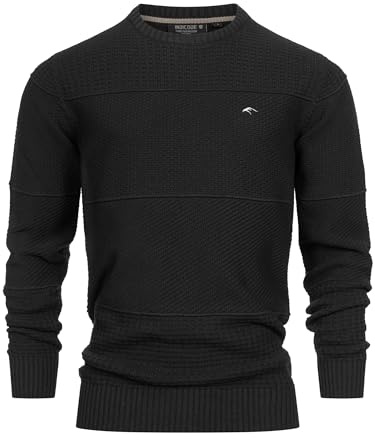 Indicode Herren Injustice Pullover Strickpullover mit Rundhals-Ausschnitt | Klassischer Herrenpullover für business und Alltag, Strickpullover, Troyer, Freizeitpullover, Basic Pullover für Männer