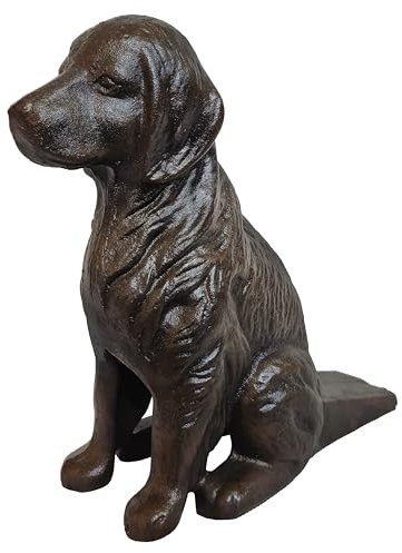 Lulu Decor, Cast Iron Dog with tail Doorstop, Antique Black