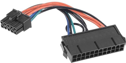 GGZZ 24 Pin to 10 Pin ATX PSU Power Supply Cable, 10CM/3.9inches, Copper, Braided Sleeve, Power Cable Adapter for Lenovo IBM Motherboard