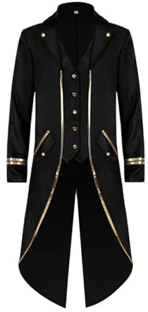 FJKVKDT Men's Vintage Jacket, Medieval Gothic Victorian Coat | Retro‑style costume jacket, perfect for new‑year, theme & costume parties as well as cosplay events