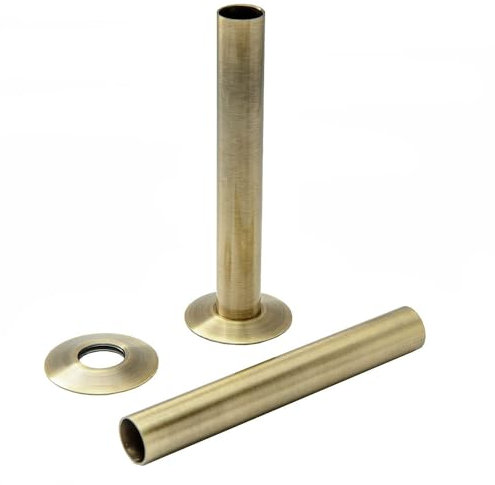 EcoSpa 180mm x 15mm Pipe and Shroud Kit - Antique Brass (Pack of 2)