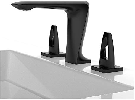 RajoNN Grifo Mezclador para Lavabo Fregadero de baño Generalizado de Tres Orificios Mezclador frío y Caliente Lavabo Fregadero para Lavabo con Doble manija Tocador de latón