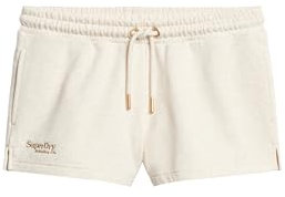 Superdry Damen Essential Shorts mit Logo Hellbeige Meliert 38