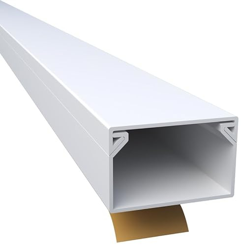 CILSON WDK2516SW 4600130 Kabelkanal Selbstklebend 25x16mm 20m - 10 Stück 2 m / 2000 mm, Weiß, Breiter Kabelschutz, Leicht zu Installieren