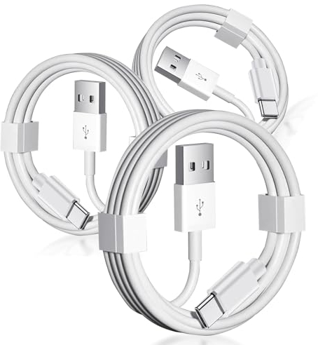 QCCAC 3 Pack USB A to USB C Cable for Apple TV Remote 3rd Generation, iPhone 15 15 Pro Max 15 Plus Car Carplay Cable, iPad USB C Cable,MacBook Air,Samsung,Google,LG,Moto Charger Charging Data Cord