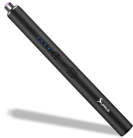 SUPRUS Elektrisches Feuerzeug Winddicht Flammenloses USB-C Arc Wiederaufladbares Feuerzeug mit Sicherheitsschloss