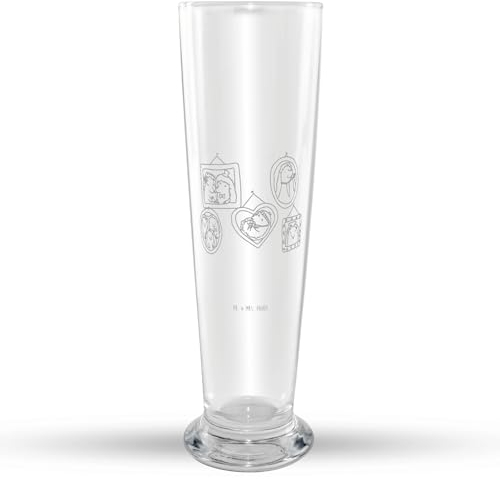 Mr. & Mrs. Panda Weizenglas Igel Familie - Geschenk, Weizen Glas, Weizenbier Glas, Weizenbierglas, Muttertag, Vatertag, Liebe, Mama, Bilder