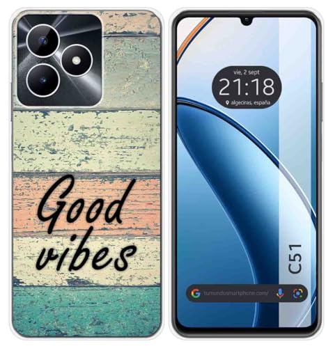 Étui en Silicone Tumundo pour Smartphone Realme C51 Wood Design 01 Drawings