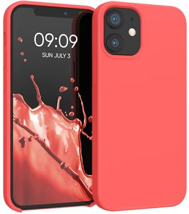 kwmobile Case Compatible with Apple iPhone 12 mini Case - TPU Silicone Phone Cover with Soft Finish - Neon Coral